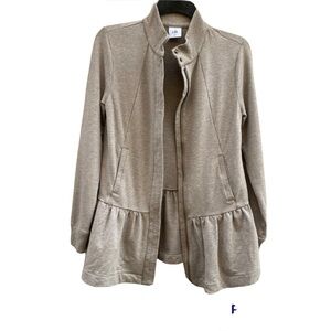 Chic Women's Tan Zip-up Sweatshirt